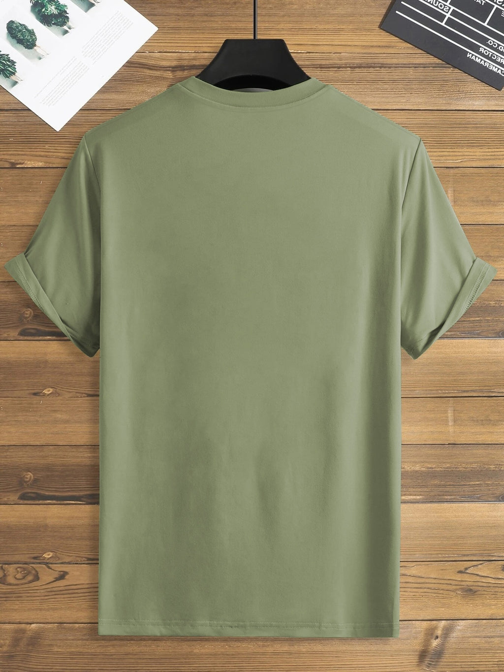 Plus Size Mountain Men's Casual Trendy Graphic Print Comfortable Crew Neck Short Sleeve T-shirts, Summer Oversized Loose Tees