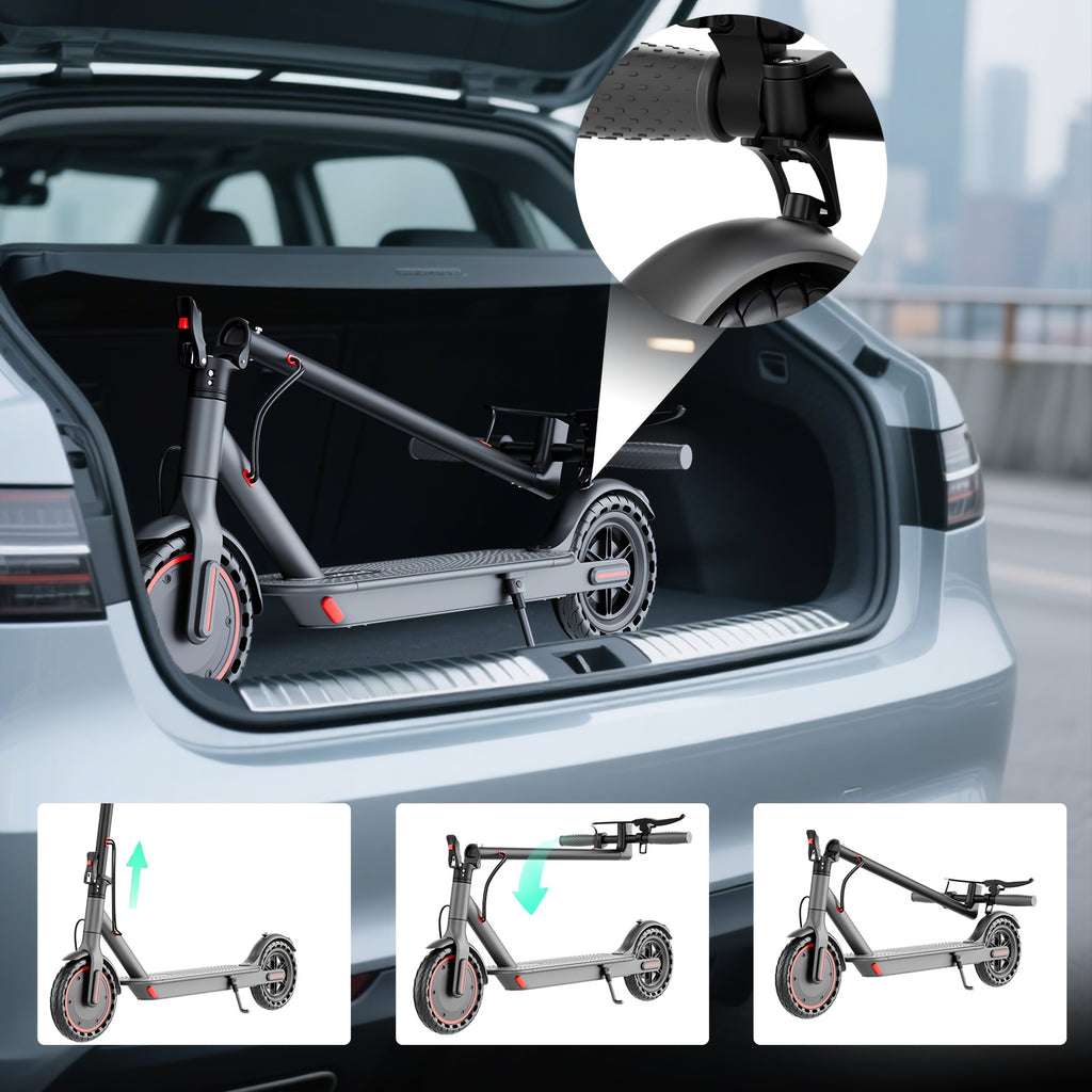 LADPED Electric Scooter, with a Motor Rated at 350/500W, Features a 36V Battery Ranging from 5.2AH to 10.5AH, Equipped with 8.5-Inch Anti-Slip Solid Tires