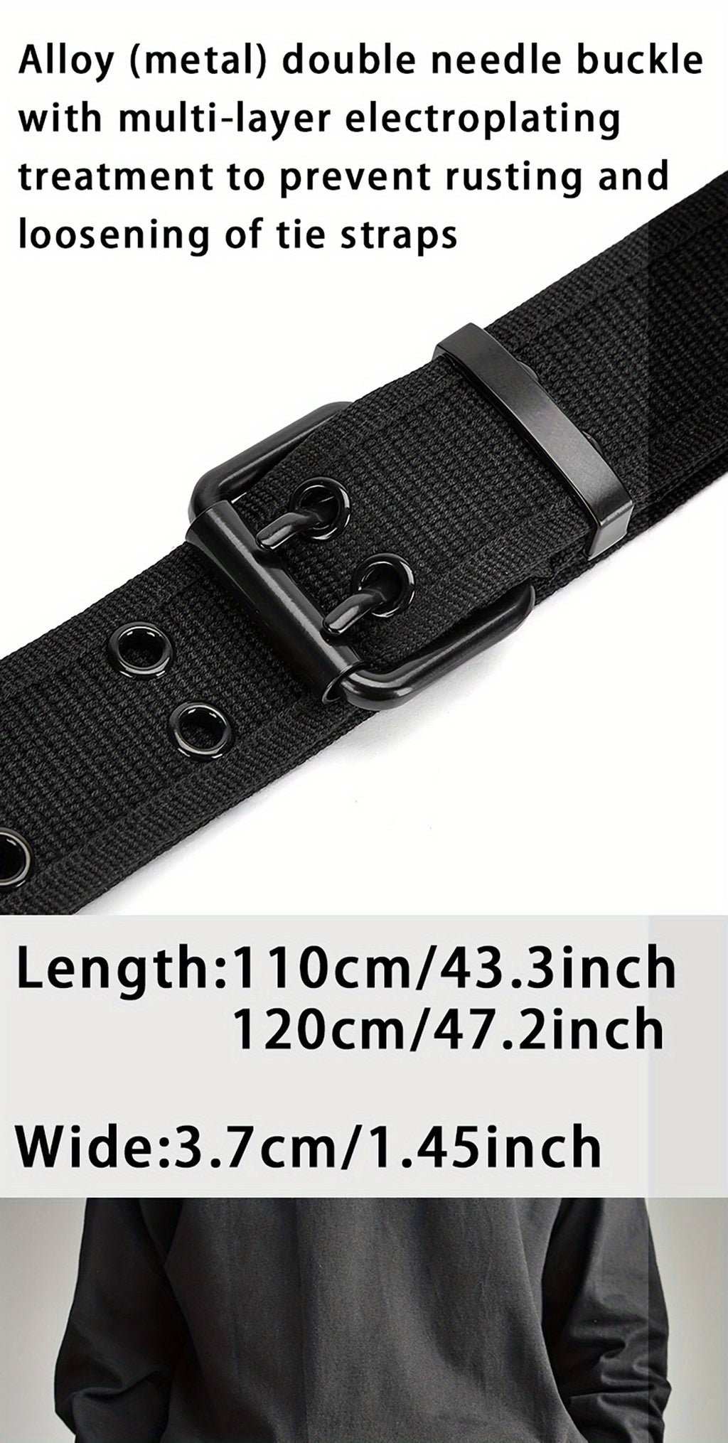 Unisex geflochtener Gürtel mit Dornschließe aus Metall, perfekt für legere, sportliche oder Business-Looks, ideal zu Jeans und Hosen