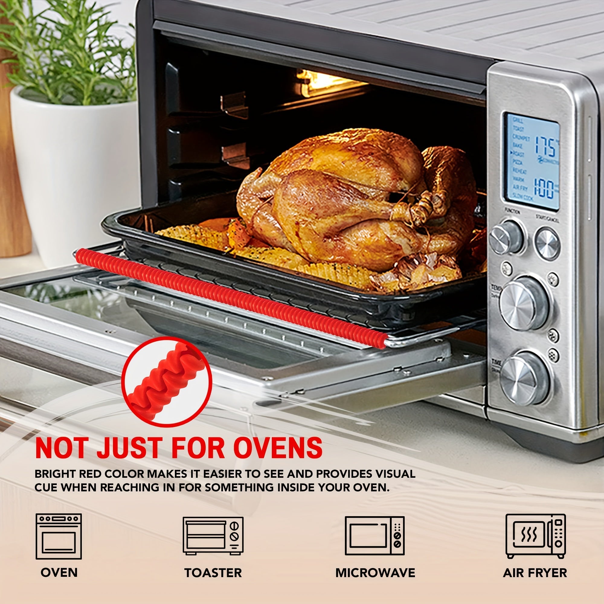 (2pc) Heat Resistant Oven Rack Shields - 14in Long Silicone Protectors Prevent Burns and Protect Food Grade Oven Racks