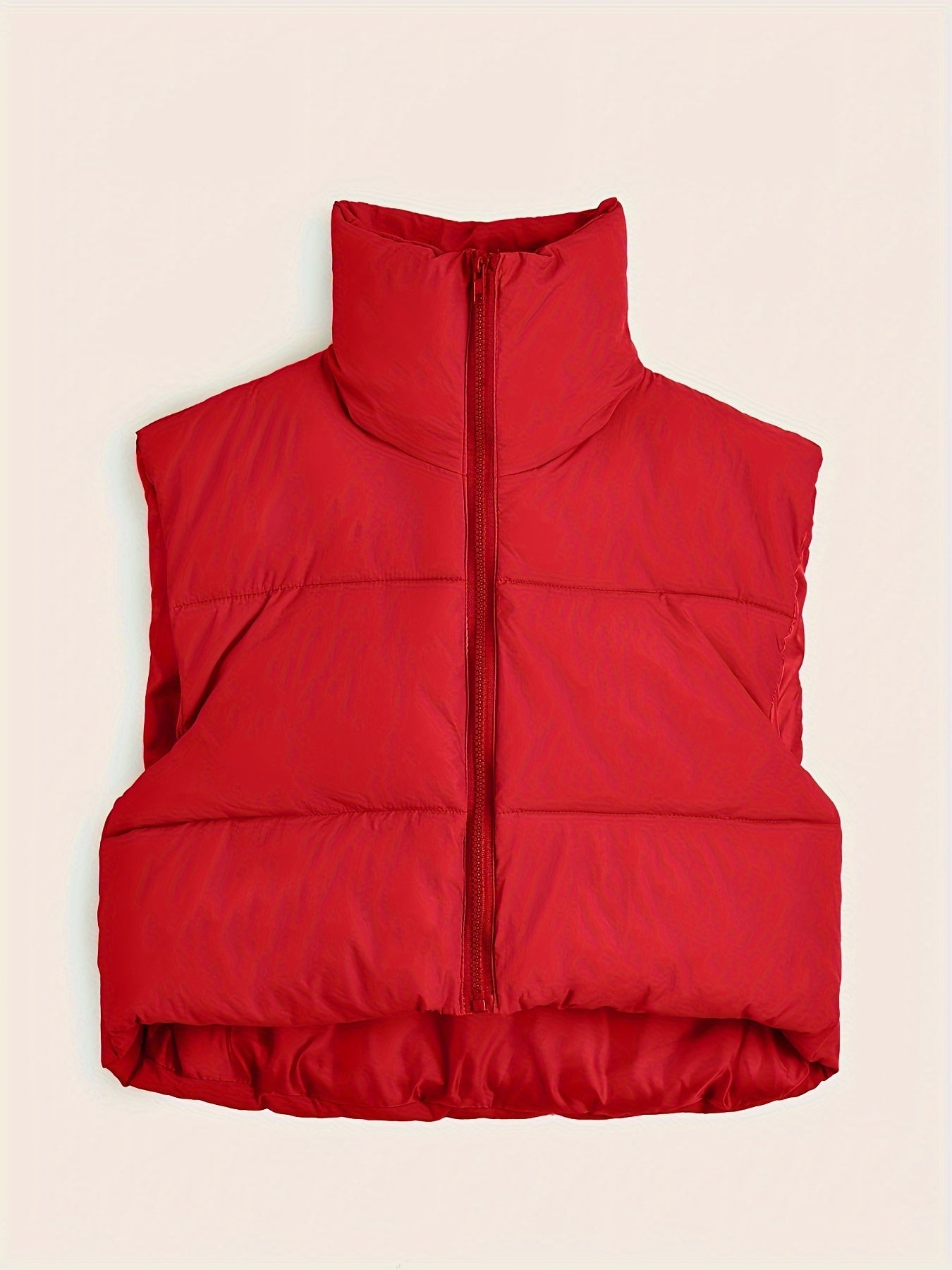 Women'S Sleeveless Vest - Vibrant Pink Slim-Fit Alternative Coat with Drawstring Hood, Zipper Front & Pockets for Fall/Winter Casual Wear, Casual Winter Wear | High Neckline Vest | Zippered Jacket