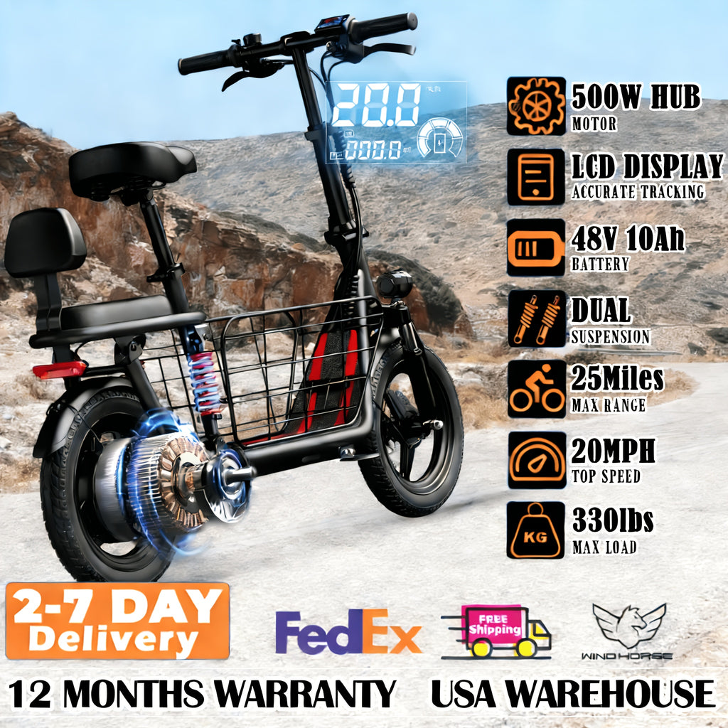 750W Peak Electric Scooter Featuring a Complimentary Seat And Basket - 480Wh Battery, Dual Suspension, Speeds Up to 22MPH, a Range of 25 Miles, LCD Display, And a Maximum Load Capacity of 330Lbs (Ideal for Commuting). This Fo