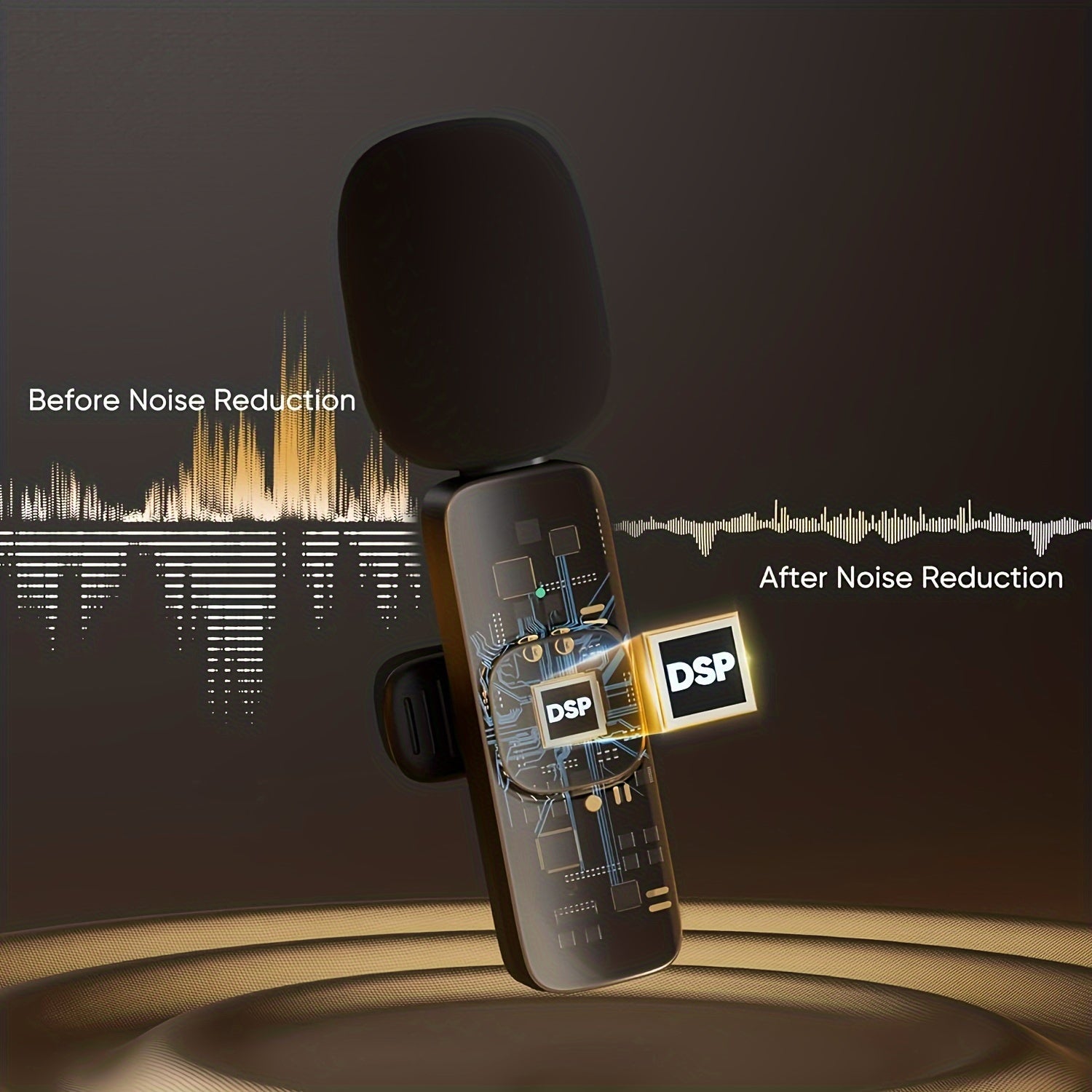 Professional Wireless Microphone, Smartphone, Laptop, Wireless Omnidirectional Condenser Recording Microphone, for Interviews, Video Podcasts, Video Logs, New Year Gift for Him