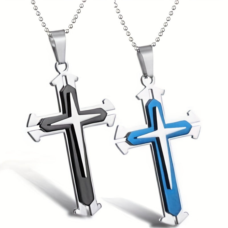 Metal Cross Necklace Simple Cross Pendant With Chain Necklace