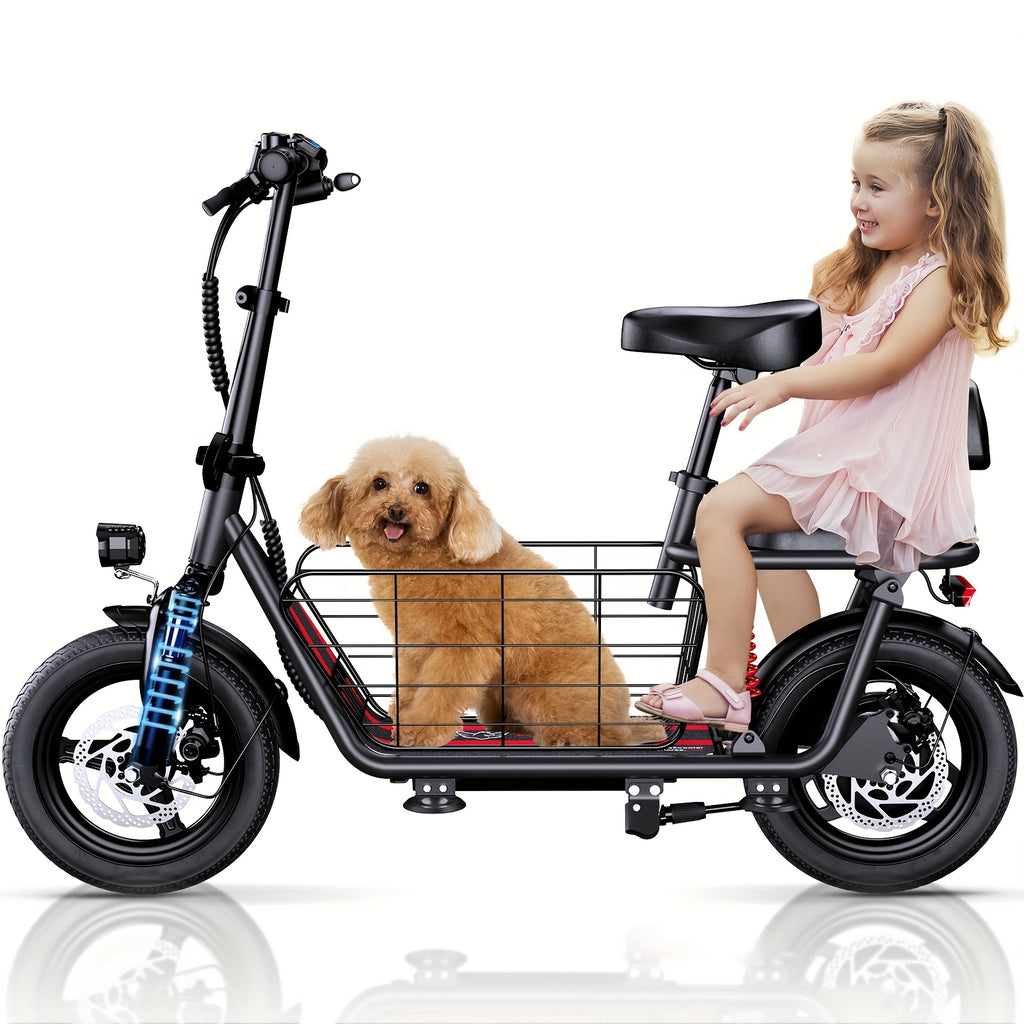 750W Peak Electric Scooter Featuring a Complimentary Seat And Basket - 480Wh Battery, Dual Suspension, Speeds Up to 22MPH, a Range of 25 Miles, LCD Display, And a Maximum Load Capacity of 330Lbs (Ideal for Commuting). This Fo