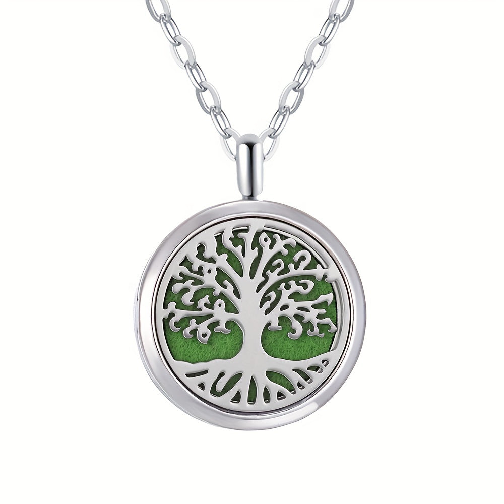 Metal Stainless Steel Pendant Necklace Open Locket Perfume Aroma Essential Oil Diffuser Necklace For Women Girls