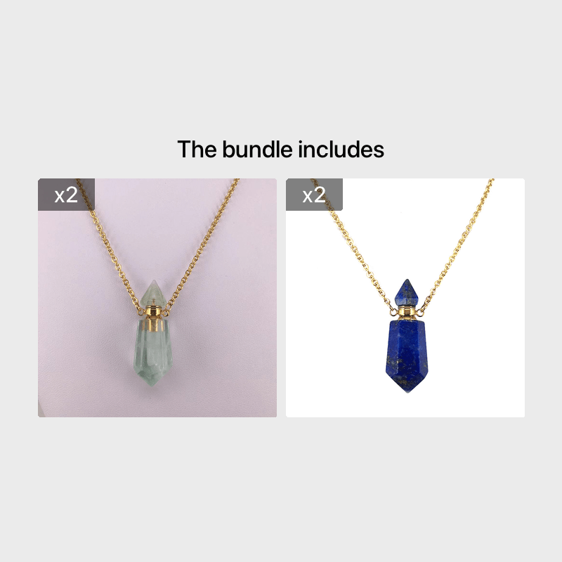 Natural Gems Stone Faceted Prism Perfume Bottle Pendants With Stainless Steel Chain Necklace Christmas Gift