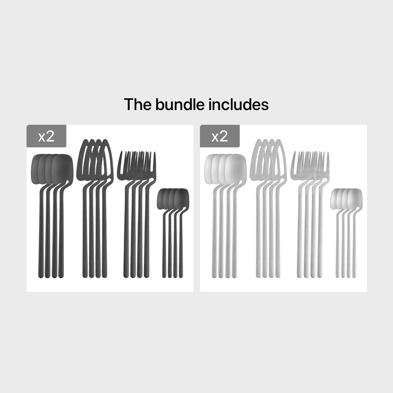 16pcs/24pcs Cutlery Set - Reusable Stainless Steel Dinnerware Set With Long Handle - Tableware Eating Utensils Set - Kitchen Supplies - For Family & Friends - Perfect for Everyday Use & Picnics