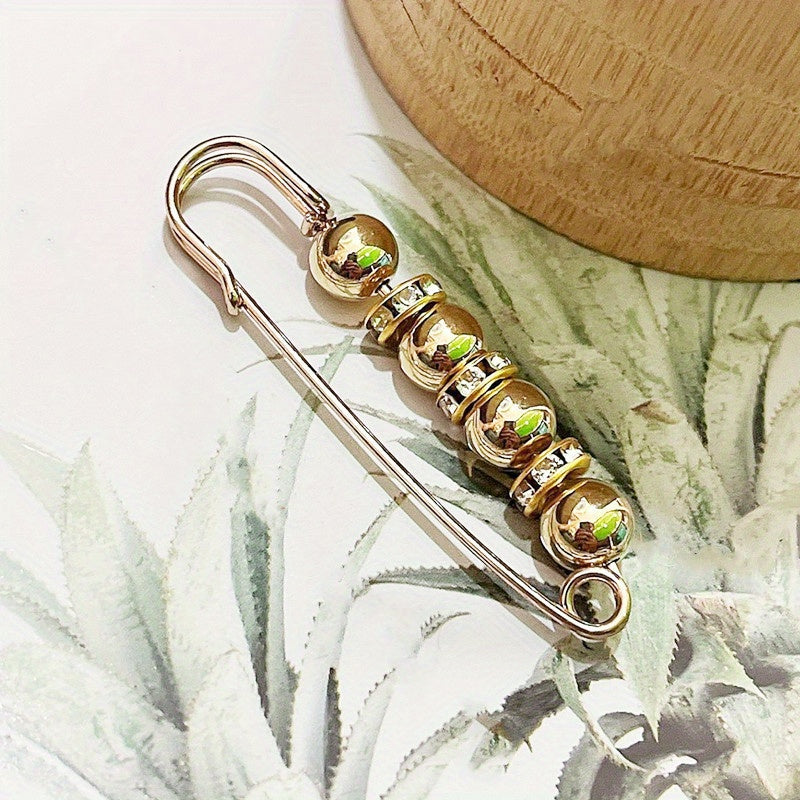 1 Exquisite and Elegant Beaded Waist-cinching Brooch Pin, Used for Reducing and Securing the Waistband of Jeans, Fixing Clothes, Pants, Skirts, and Cinching the Waist. A Handmade Jewelry Gift for Friends