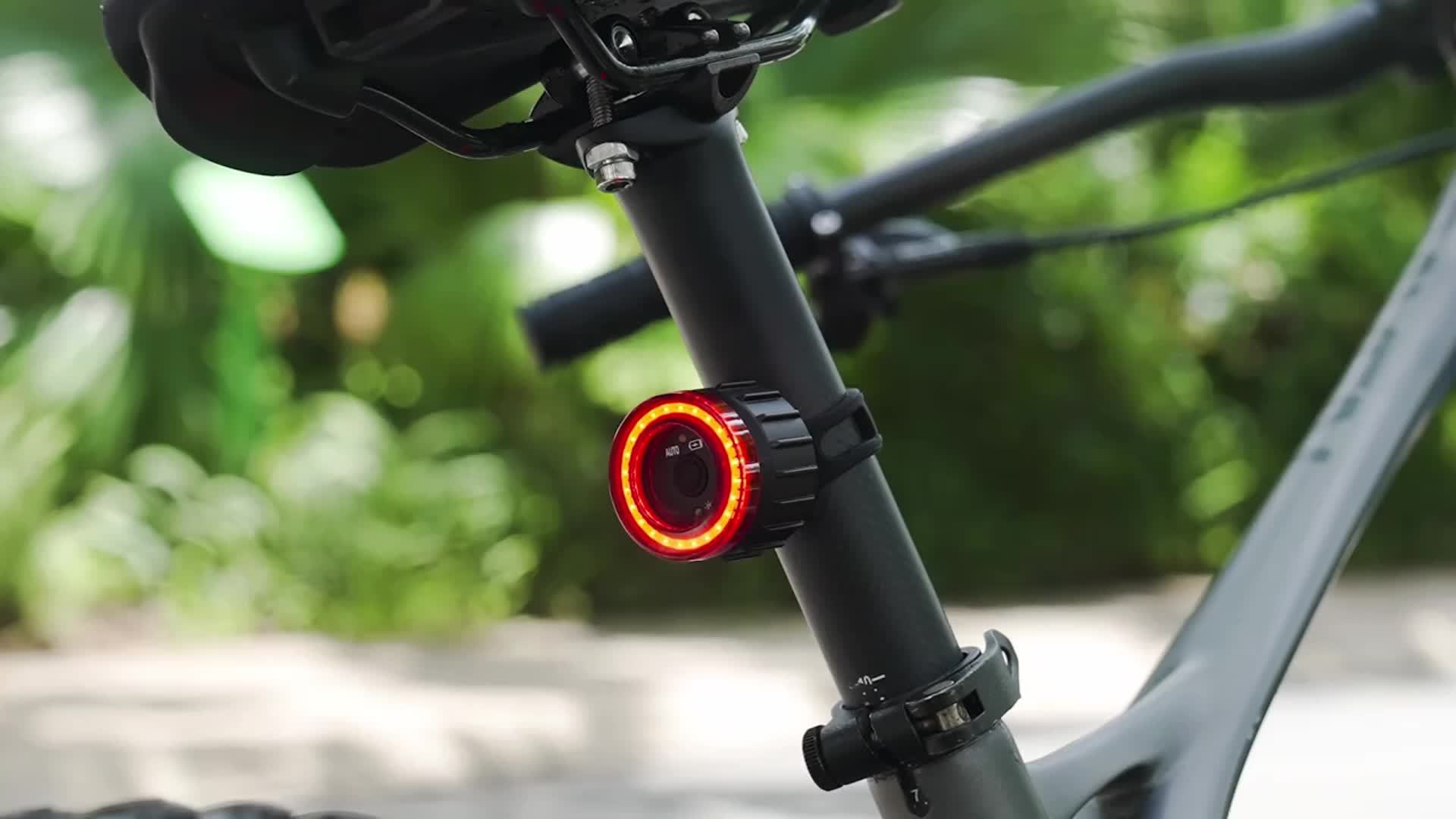 TWOOC Smart Bike Rear Light, Auto Start Stop Brake Sensing LED Charging Cycling Smart Bicycle Taillight