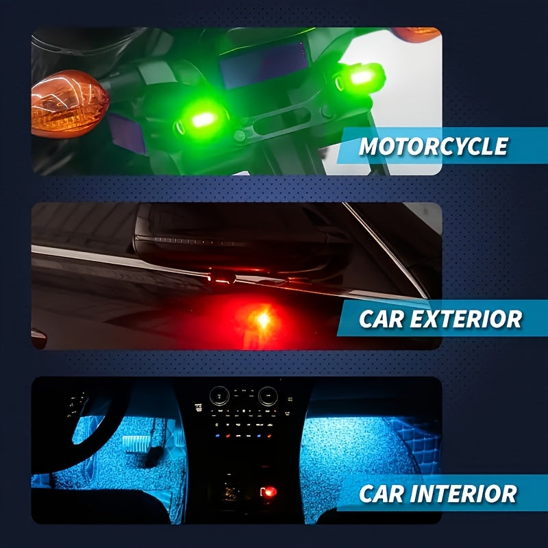 4/6pcs 8-Color High-Brightness Wireless LED Strip Lights with Remote Control, USB Charging, Anti-Collision Lighting for Drones, Aircraft, Motorcycles, and Bikes