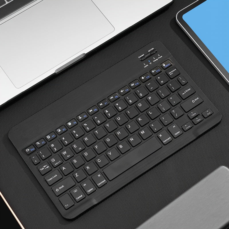 Geskik Vir Ipad, Ipad Pro, Ipad Mini, Ipad Air, Herlaaibare Ultradun Koordlose Sleutelbord Vir Apple, Iphone, Samsung Tablet Slimfoon IOS Android Windows, Draagbare Mini Koordlose 10 Duim Sleutelbord
