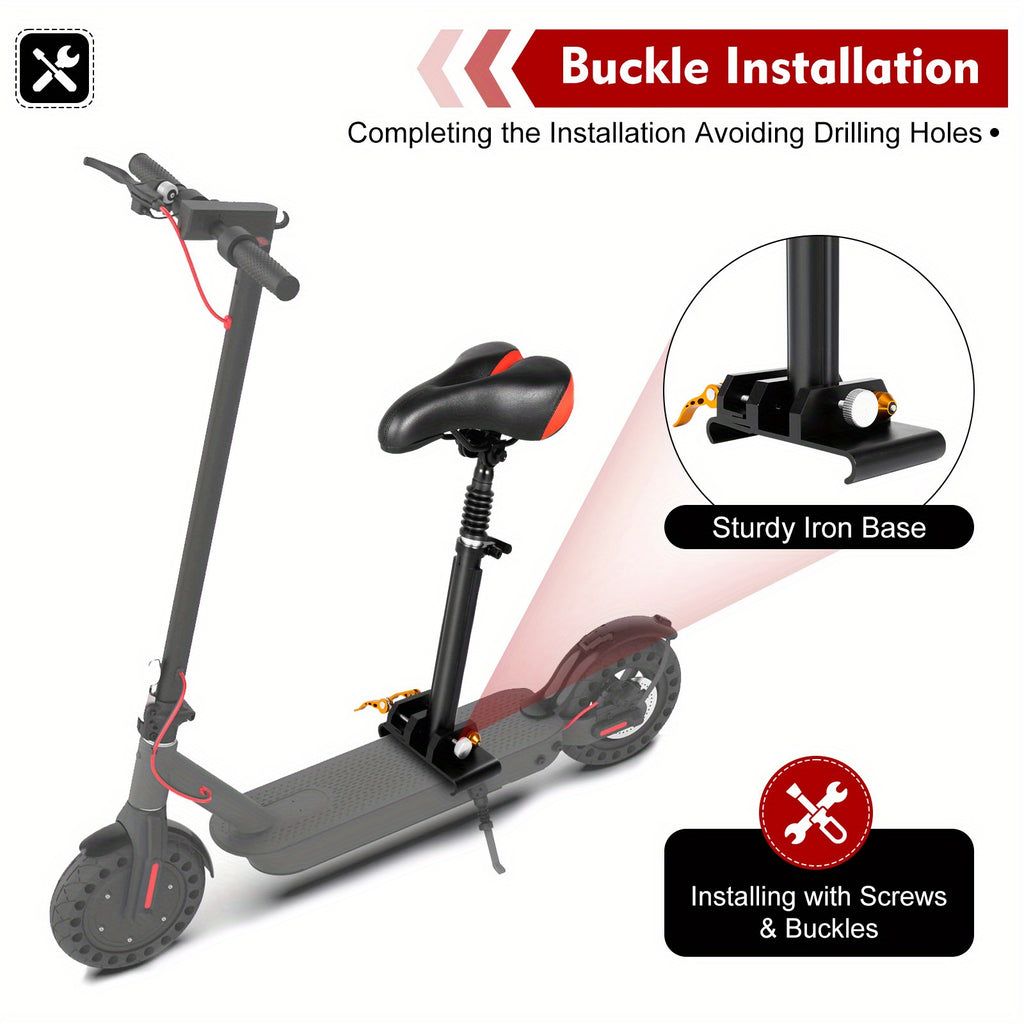 Compatible for Xiaomi M365/M365 Pro Electric Scooter Seat - Height-Adjustable with Soft PU Cushion & Breathable Cover, Heavy-Duty Aluminum Alloy Frame, Fit for /, Easy Installation ()