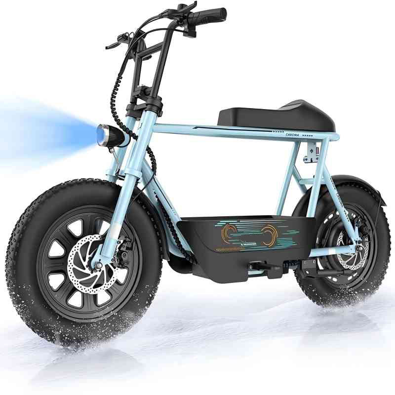 1pc Caroma 500W Electric Scooter for Adults with Seat & Basket, 16" Fat Tire, All-Terrain, 20MPH, 25Miles, 48V 7.8Ah Battery, Commuter & Off-Road E Scooter with LCD Display, Dual Disc Brake, 300lbs Max Load, Aluminum Wheels,