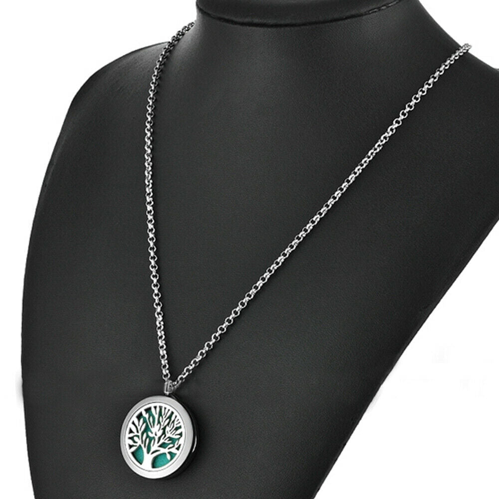 Metal Stainless Steel Pendant Necklace Open Locket Perfume Aroma Essential Oil Diffuser Necklace For Women Girls