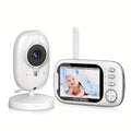 720P HD Wireless Monitor with 3.5" LCD Screen, 900ft Range, Auto Night Vision, 2-Way Audio, Temperature Sensor, 8 Soothing Lullabies, USB Rechargeable, Smartphone Compatible, ABS Material, Square Shape, Monitor Camera