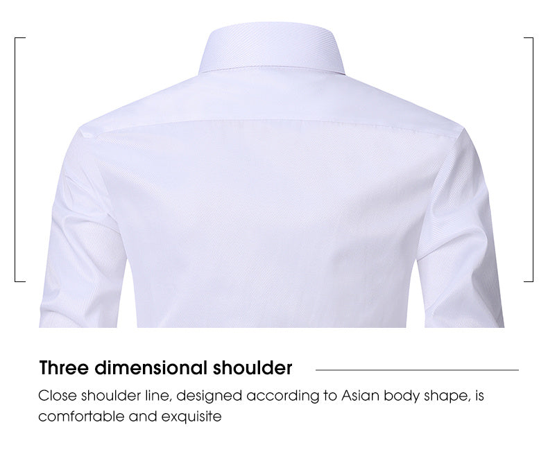 Men'S Stretch Slim-Fit Formal Shirt Without Pockets, Light Business Turn- Collar Long-Sleeved Shirt, Men'S Business Shirt, Wrinkle-Resistant And Durable Solid Color Formal Long-Sleeved Shirt with Buttons And Pockets, Suitable
