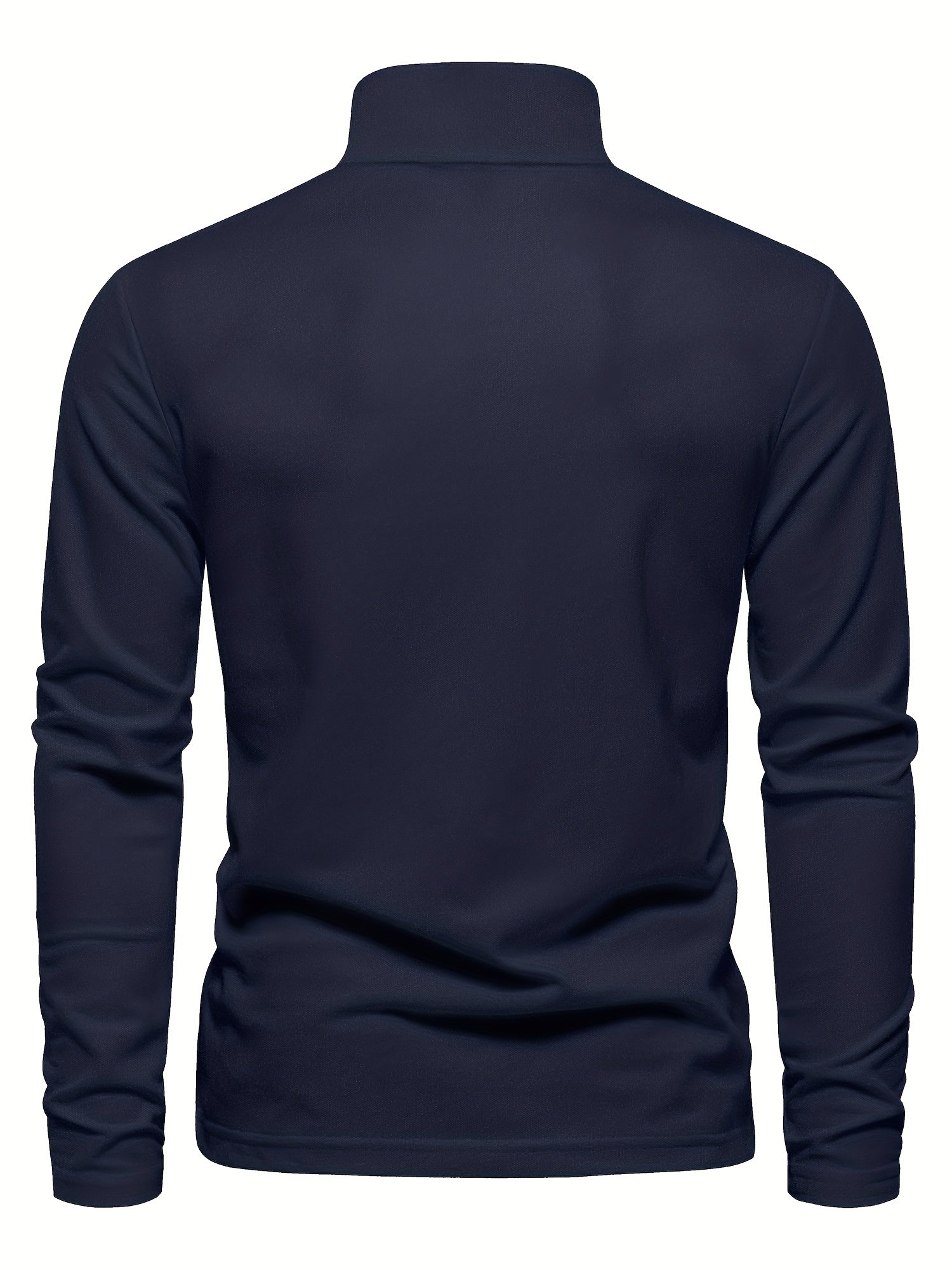 Men's Solid Giraffe Embroidery Long Sleeve Tennis Shirts, Slight Stretch All-match Fashion Men's Top