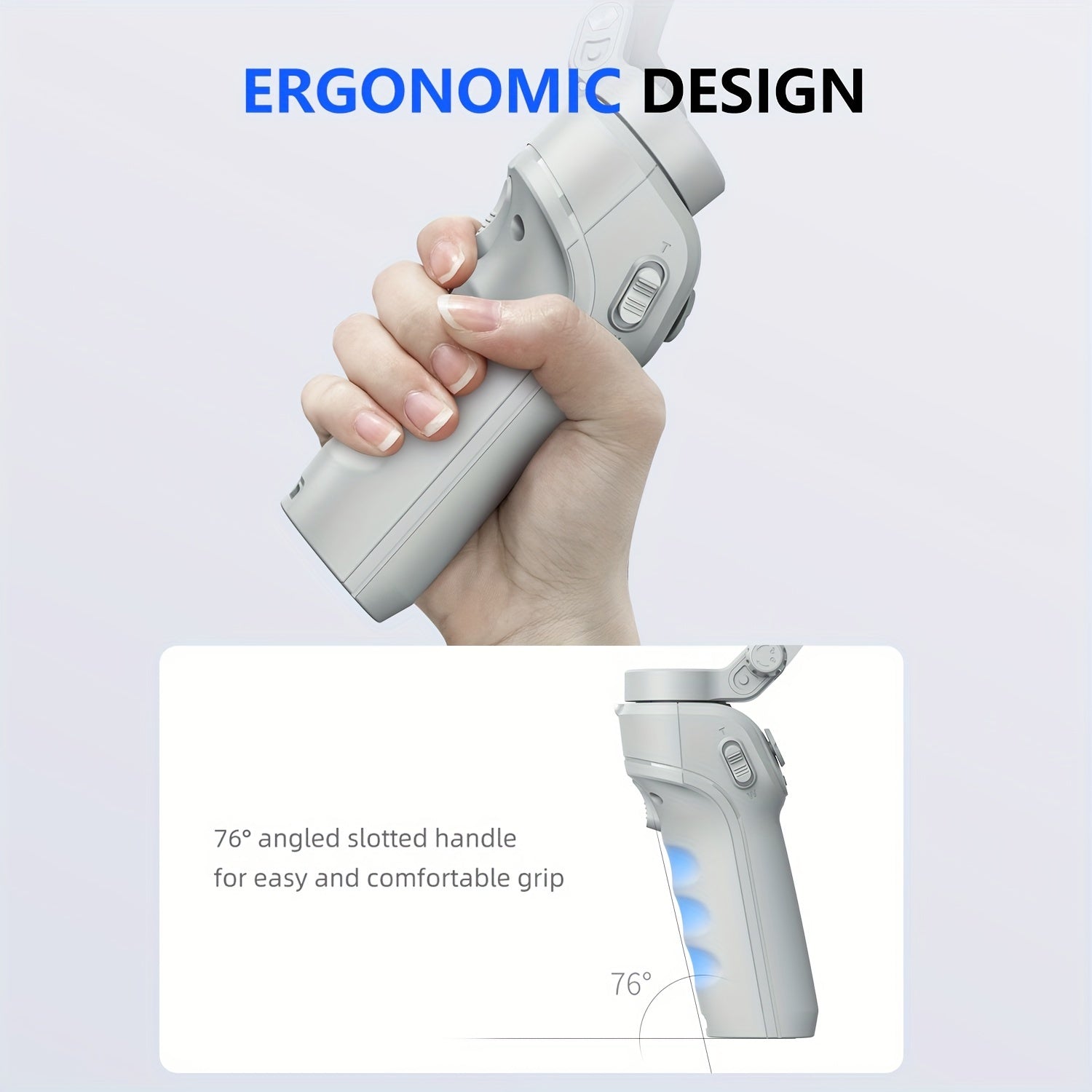 3-Axis Portable Smartphone Gimbal Stabilizer - Auto Tracking, Foldable, Rechargeable Lithium Battery, Wireless, USB Charging - Ideal for Video Recording, Vlogging, and Target Tracking