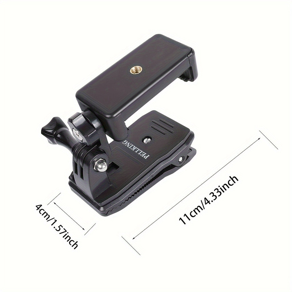 Adjustable ABS Shoulder Mount Clip for Smartphone Recording, First-Person View Outdoor Vlogging and Live Streaming Holder for Backpack Strap