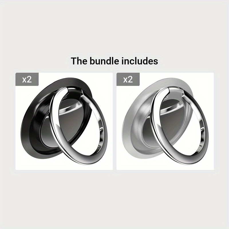 360 Degree Rotating Universal Finger Ring Holder Stand with Magnetic Mount and Phone Back Sticker Pad Bracket for Mobile Phone Car