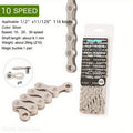 TOOPRE Ultralight Bicycle Chain - 116 Links for MTB, Road, and Folding Bikes - Compatible with 8S-12S Speeds - Smooth and Durable Riding Experience