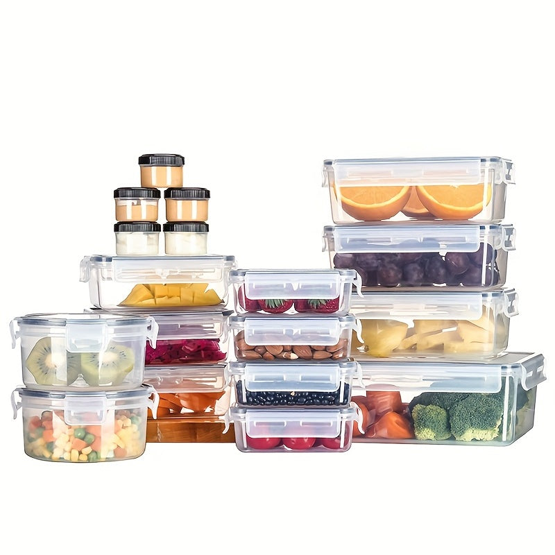 18 Pack Food Storage Containers With Airtight Lids | Leak-Proof Plastic Containers For Kitchen Organization, Meal Prep, Lunch Containers Organization | Microwave Safe, Dishwasher Safe, Flip Top Closure, Square Shape