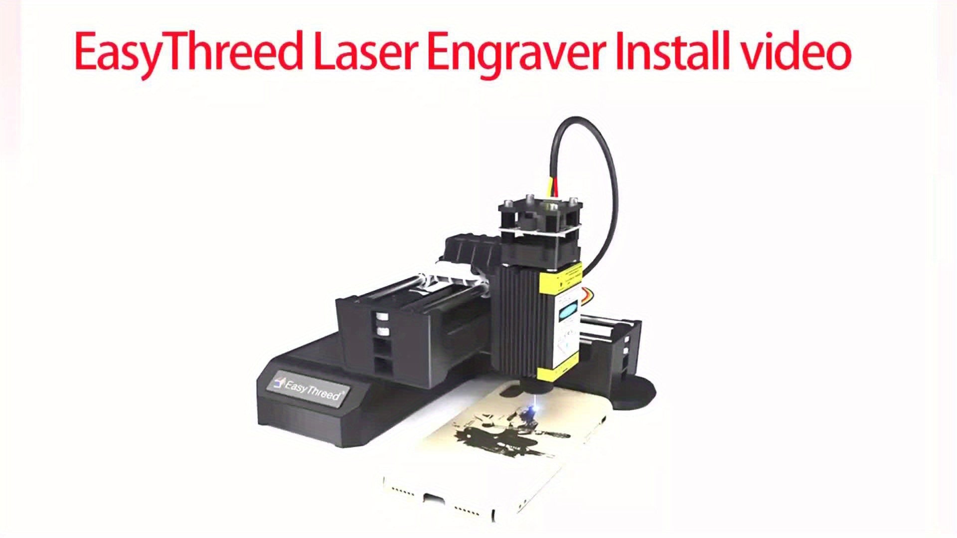 EasyThreed 0,5W Lasergravierer für Anfänger, DIY-Gravurbereich 100x100mm, kabellose Smartphone-Konnektivität, APP-Steuerung für iOS & Android, Kunststoffmaterial, 110V/220V Stromversorgung, US-Stecker, elektronische Komponenten enthalten