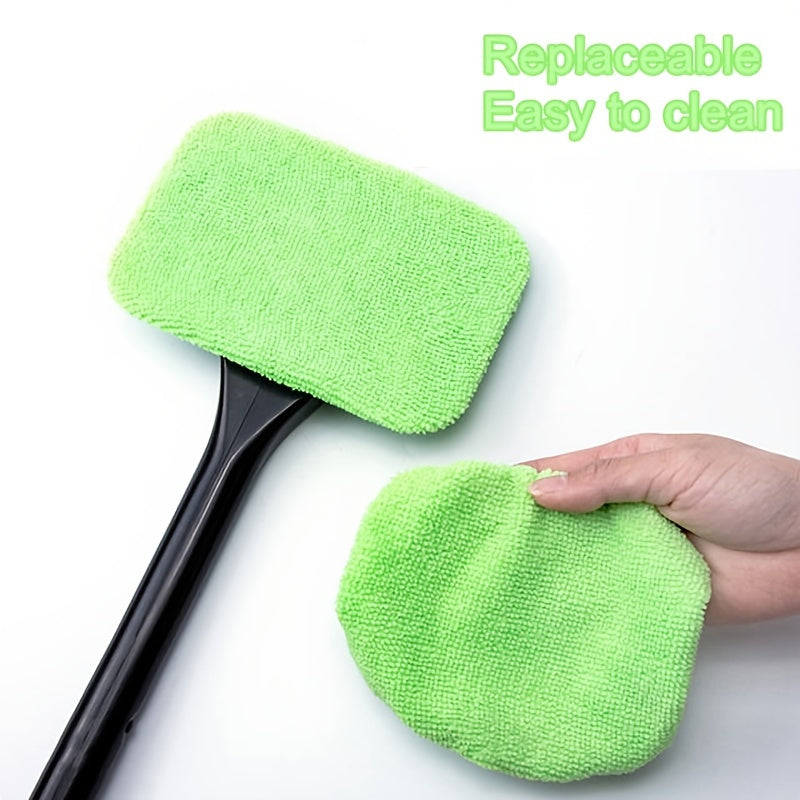 Windshield Cleaning Brush Kit | Long Handle Interior Car Glass Wiper, Plastic Material
