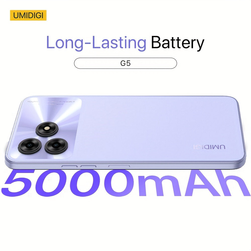 UMIDIGI Entsperrtes Handy, G5 Unisoc T606, 8GB +128GB Android 13 Smartphone Entsperrt Mit 6.6" Vollbild, 50MP+2MP+8MP AI Dreifachkamera, 5000mAh Akku Schnellladung Mobiltelefone