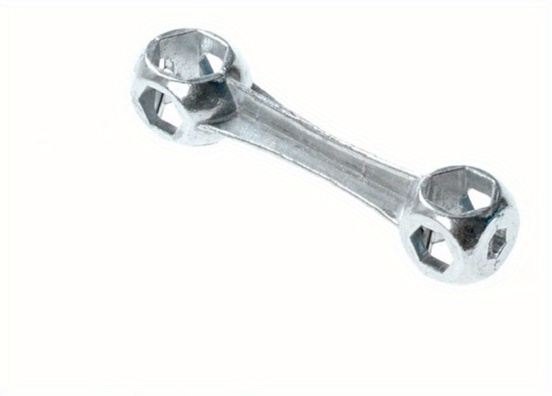 Versatile Bone-Shaped Hex Wrench for Bicycle Repair - Durable Zinc Alloy, Multi-Hole Design, Silvery