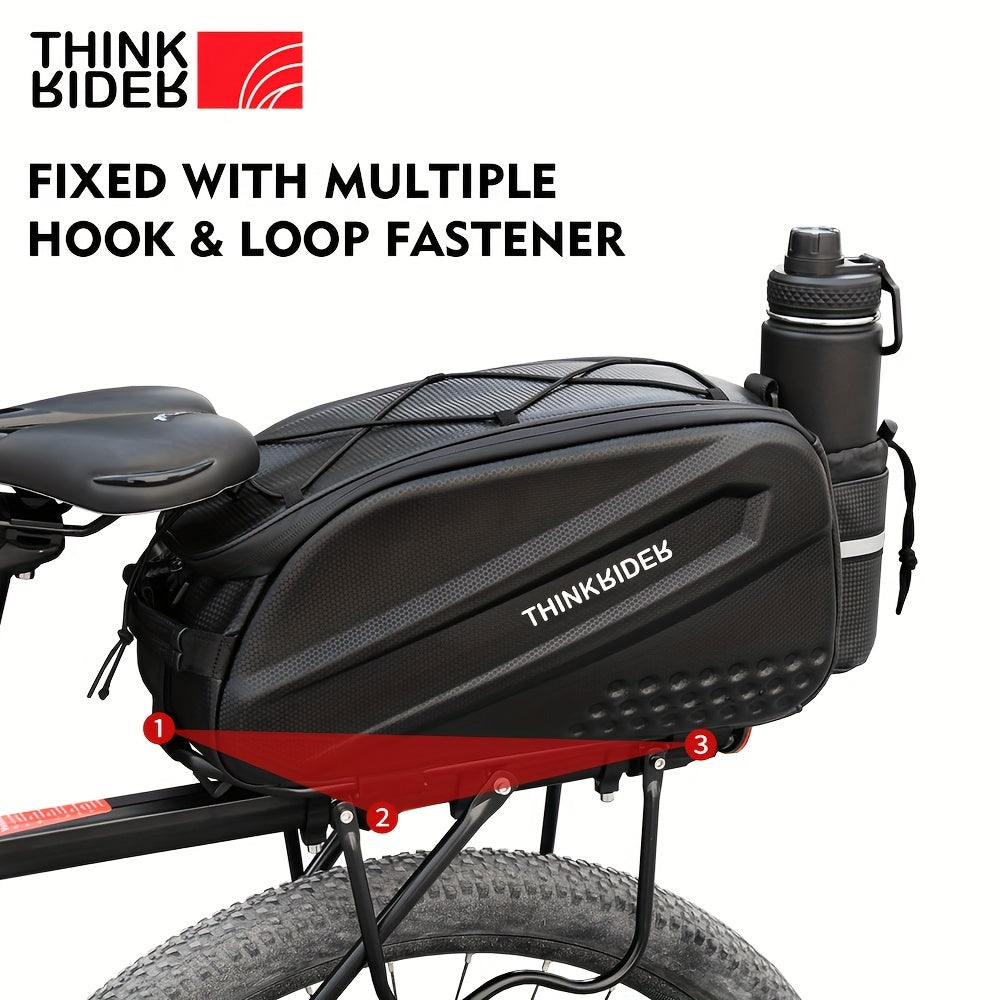 14L Hard Shell ThinkRider Bicycle Rear Hunch Bag - Anti-Splash Material, Rain Cover Included