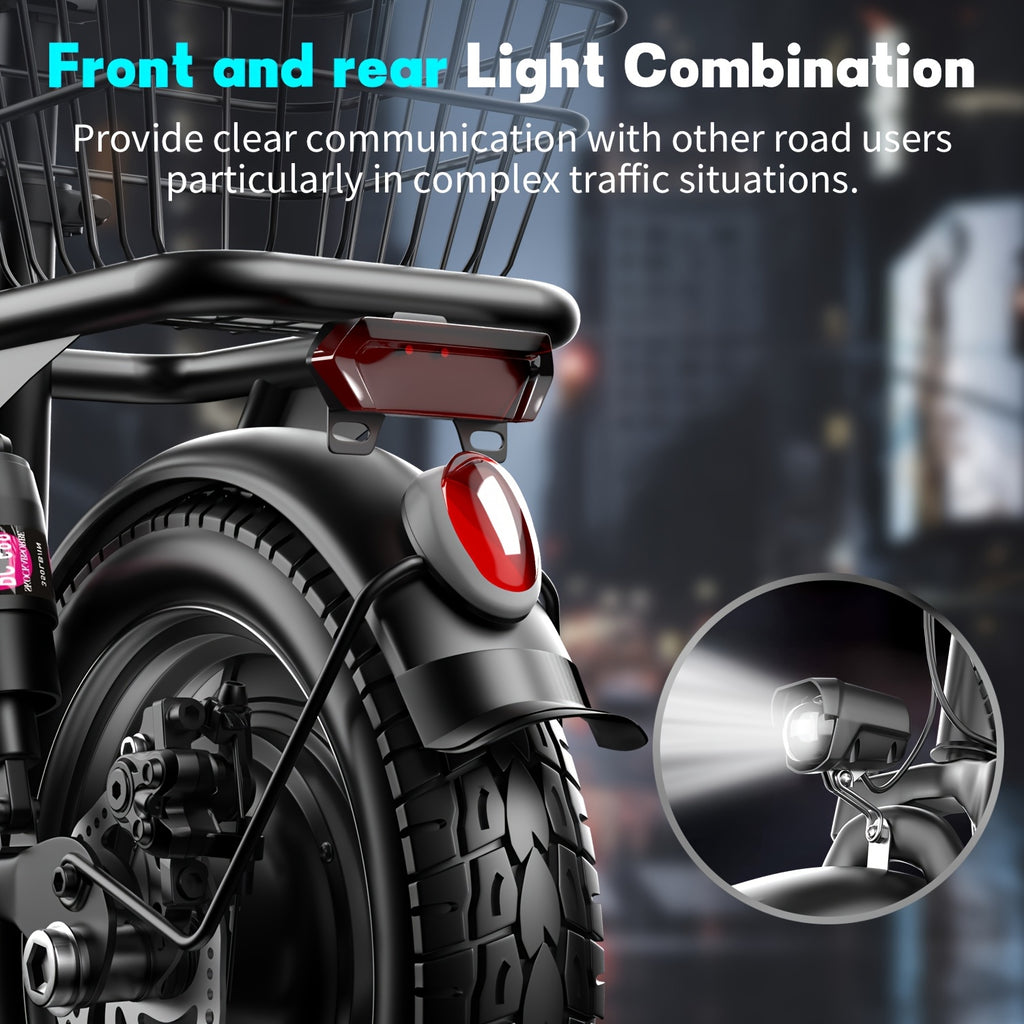 Electric Scooter with Seat, 30 Miles Long Range & 20Mph Top Speed, 14" Pneumatic Tire, Height Adjustable Seat &Handlebar, Dual Suspensions Commuting Scooter with Basket