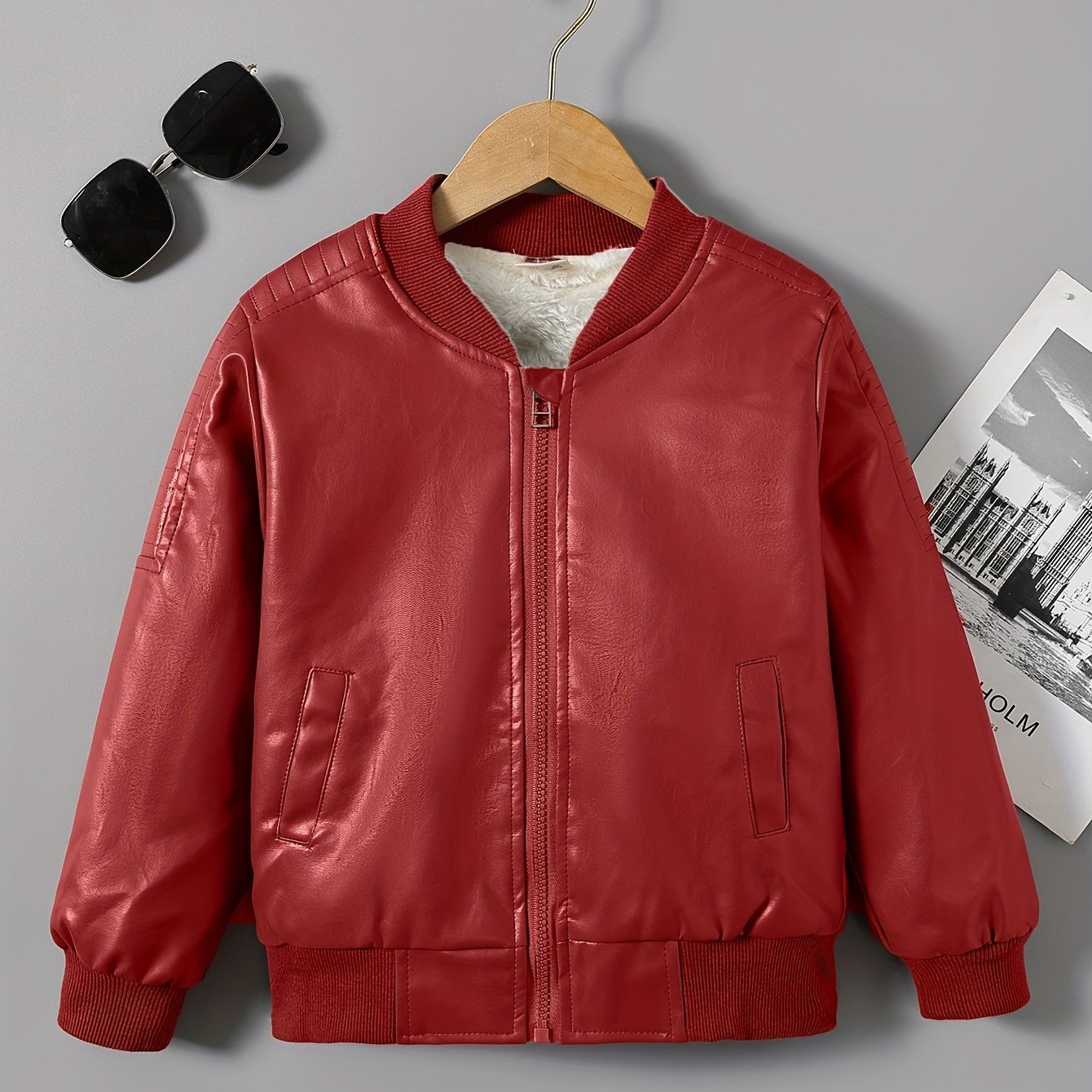 2025 Autumn Winter New Boys' -Lined Zip-Up Jacket