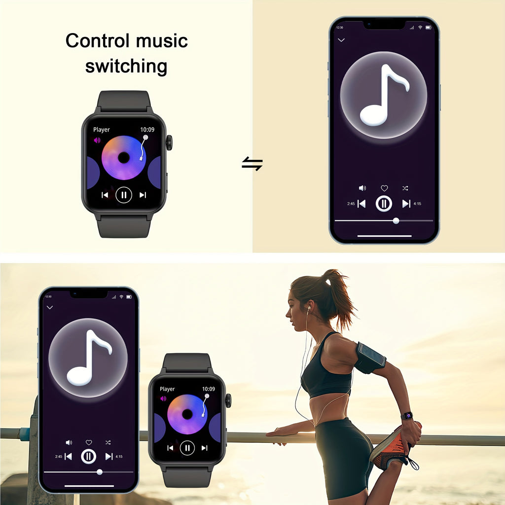 Smart Watch(Answer/Make Call), 1.85" Smart Watches for Men Women Voice Assistant, Push Message, 100+ Sport Modes, Fitness Activity Tracker, Weather, Stopwatch, Timer, Pedometer, Smartphone Watch, The Perfect Gift for Men And