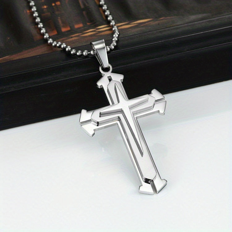 Metal Cross Necklace Simple Cross Pendant With Chain Necklace