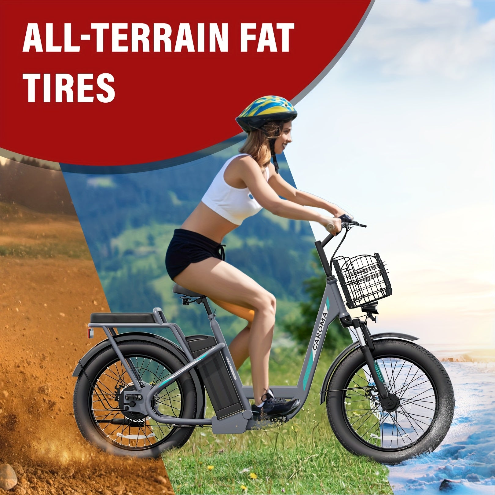 Peak 750W Adults Adjustable Electric Scooter with Seat & Basket, Rated 500W, 48V 7800mAh Lithium Battery, 25 Miles Range & 20 MPH Top Speed Commuting Electric Scooter, 20X3 inch Off-Road Tires, With LCD Display & Dual Seats,