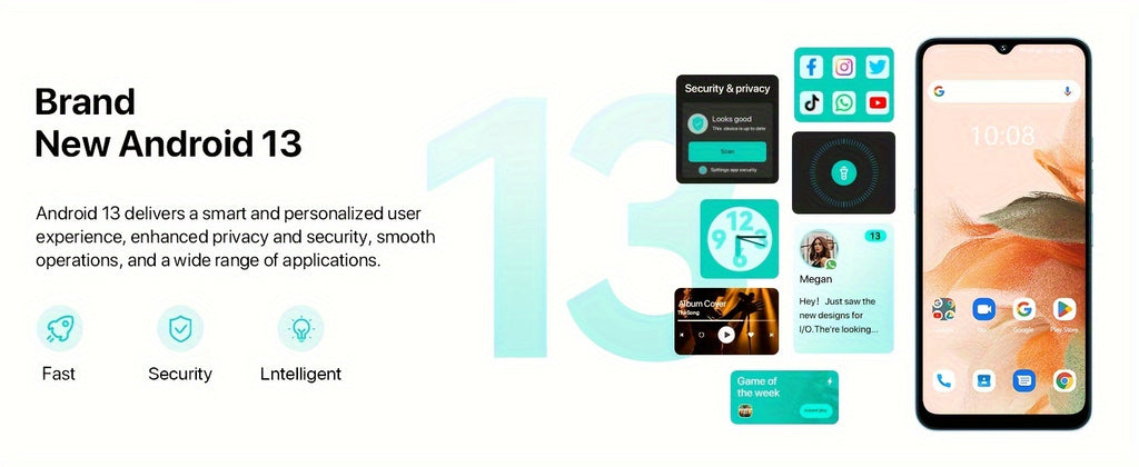 UMIDIGI A15C 8GB RAM+128GB ROM Android 13 NFC Unlocked Cell Phone 48MP Ultra-Clear AI Camera Mobile Phone 5000mAh Battery Smartphone 6.7" HD Full View Display Dual Unlock Phone.