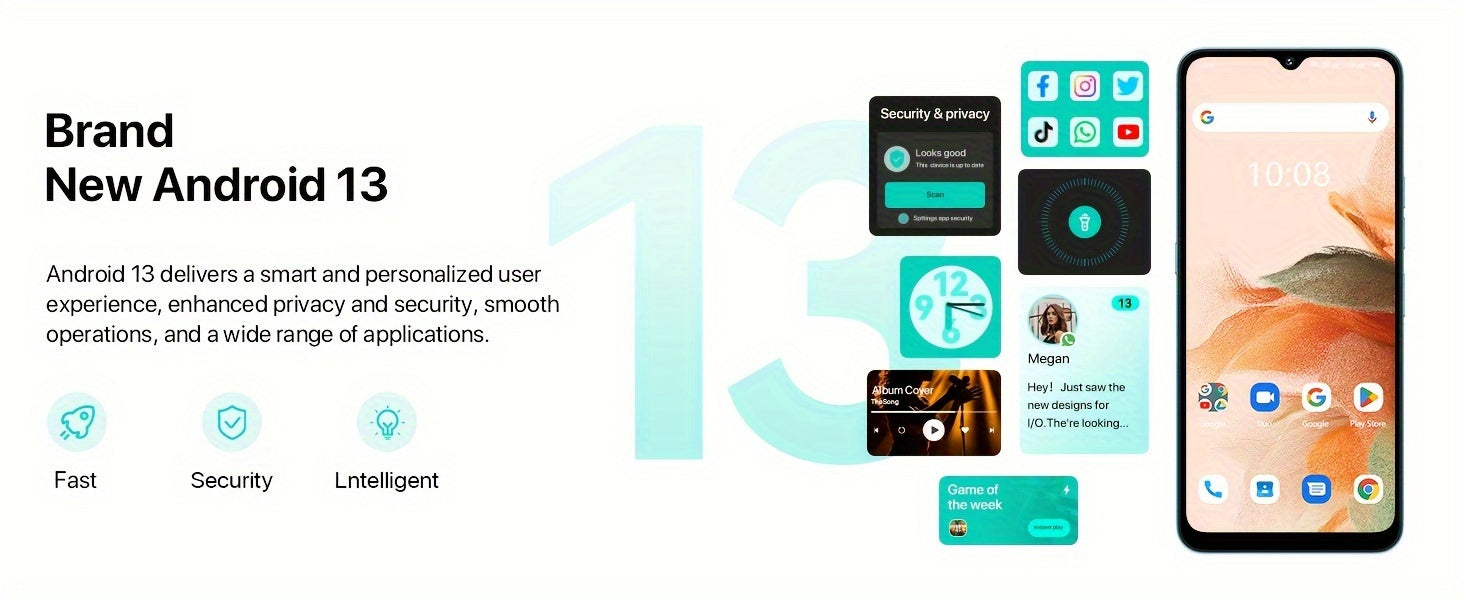 UMIDIGI A15C 8GB RAM+128GB ROM Android 13 NFC Unlocked Cell Phone 48MP Ultra-Clear AI Camera Mobile Phone 5000mAh Battery Smartphone 6.7" HD Full View Display Dual Unlock Phone.