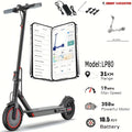LADPED Multiple Models Folding Electric Scooter, Rated 350W/500W Motor Optional, 5.2AH-14.5AH Battery, with 8.5-10inches Anti-skid Solid Tires, Scooter Electric with Long Range, 15-20MPH Speed Foldable Commuting E-Scooter for