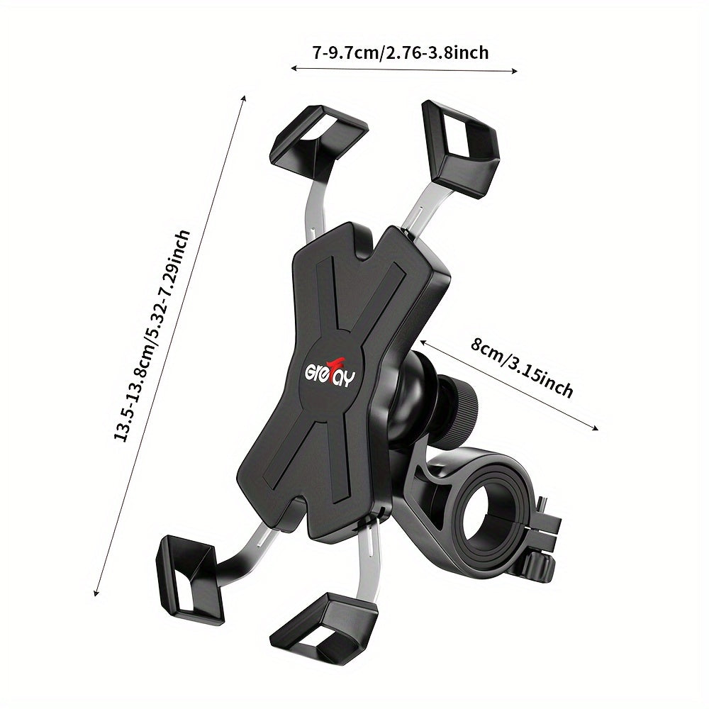 Bike Phone Mount Metal Motorcycle Handlebar Phone Holder Scooter Phone Clamp for 4.0-7.0 Inch Smartphone with 360° Rotation