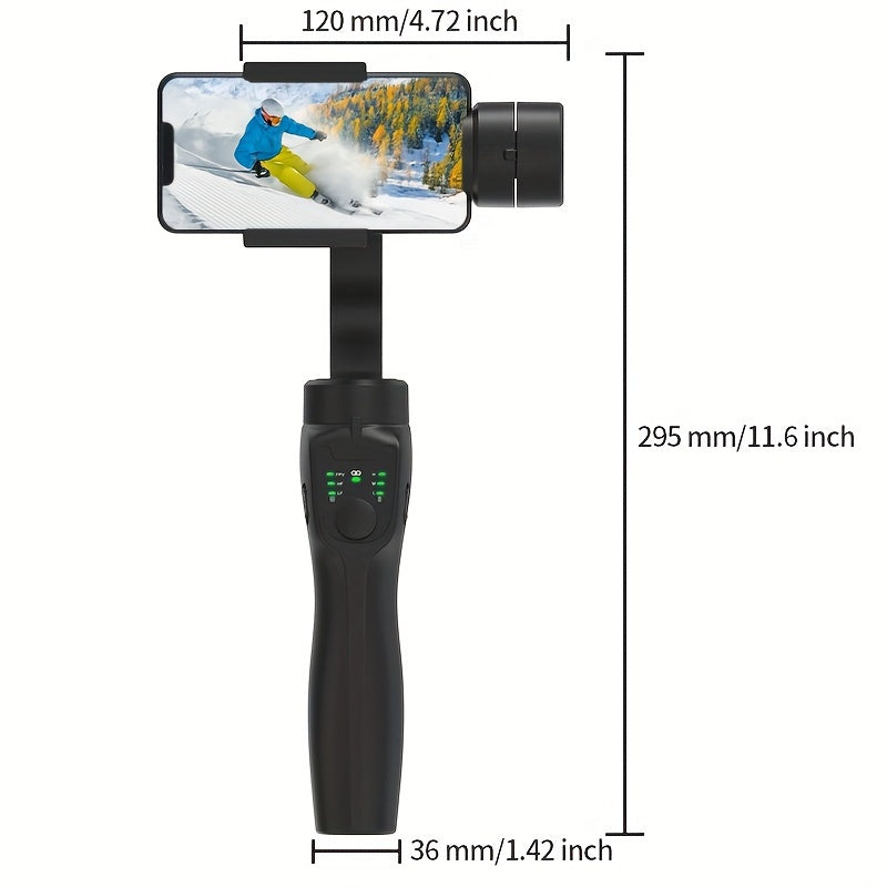 QAML F8 Handheld 3-As Gimbalfoonhouer Anti-skud Video-opname Stabiliseerder vir Xiaomi iPhone Selfoon Slimfoon