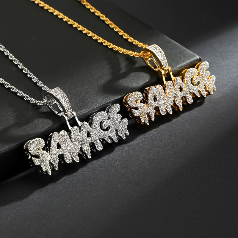 Men's Punk Classic Luxury with Synthetic Cubic Zirconiaia Pendant Hip Hop Gothic Cool Men's Necklace Fashion Jewelry Accessories Gift Jewelry
