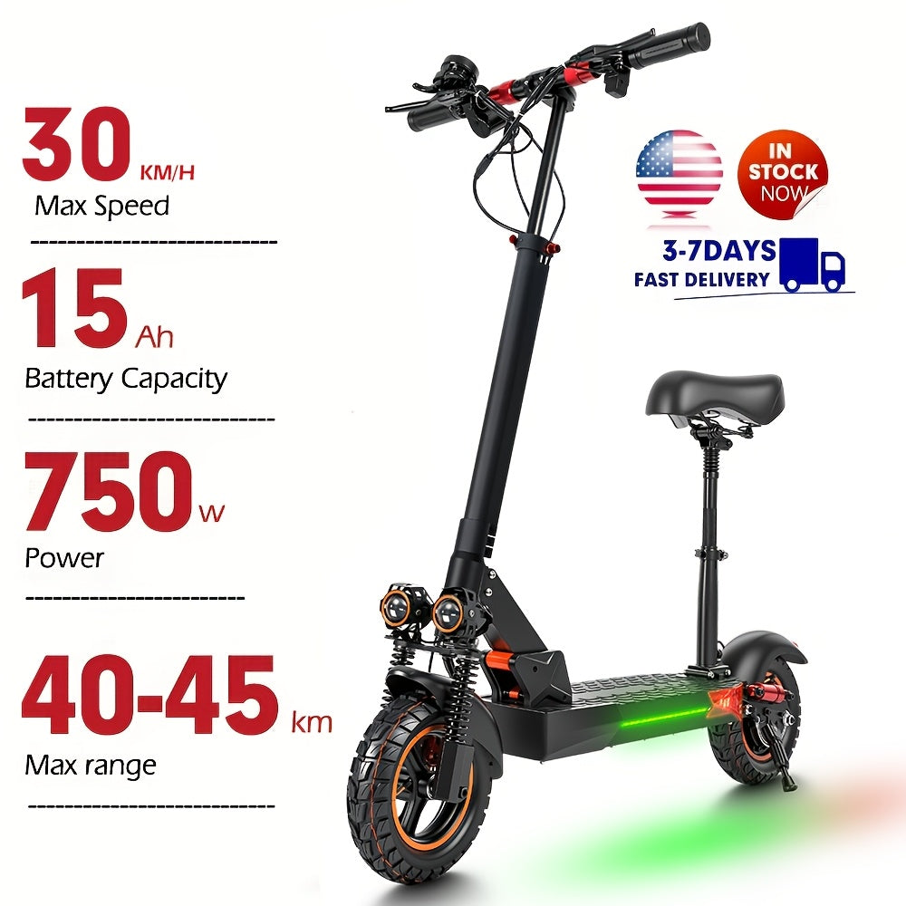 Portable Folding Commuting Electric Scooter for Adults, 8.5/10" Tires, 30KM/H Top Speed, 350W/750W Motor, Max 15-45KM Long Range, Folding E-Scooter with Dual Braking System