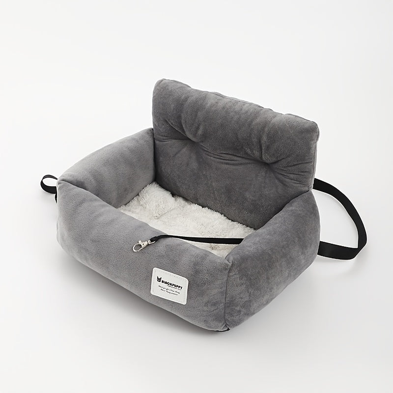 [Gray Pet Carrier] Soft Gray Pet Carrier, Car Seat for Cats and Small Dogs | Adjustable Straps, Ergonomic Design for Safe Travel, Secure Fit for Vehicles