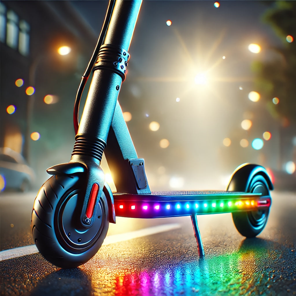 Electric Scooter Colorful LED Safety Light Strip - Enhancing Night Riding Safety with Outdoor Cycling Lighting Accessories RGBIC Multicolor Light Strip