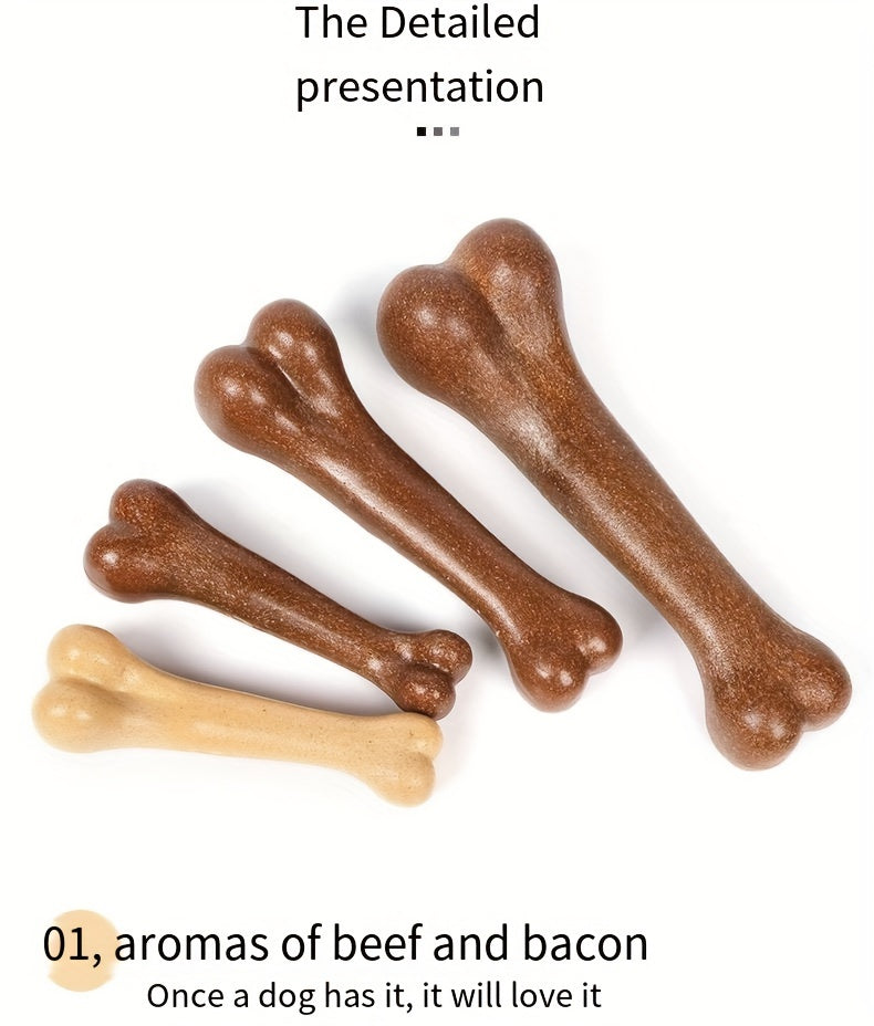 Beef-Flavored Durable Chew Toy for Dogs - Interactive Bone Design, Tough & Safe for All Breeds, Promotes Dental Health & Playtime Fun, Pet Dental Care | Engaging Pet Toy | Durable Polypropylene, Dog Toys for Aggressive Chewer