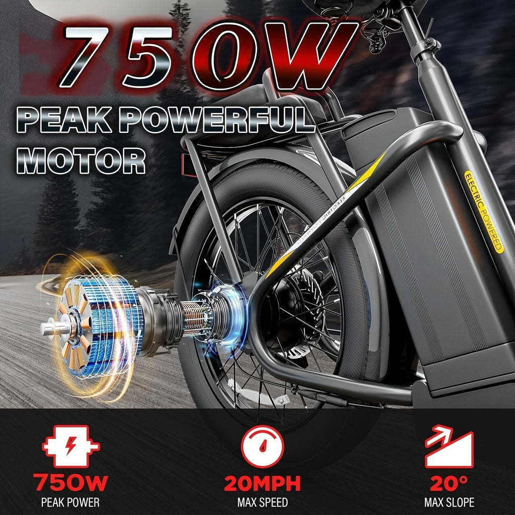 750W Electric Scooter with Seat, 500Wh 10400AH Lithium Battery, 30Miles Range & 20MPH Top Speed Adults E Scooter for Commuting, 20 X 3 Off-Road Tires, Adjustable Electric Scooter with Basket, Front Shock Absorber, Dual Dics B