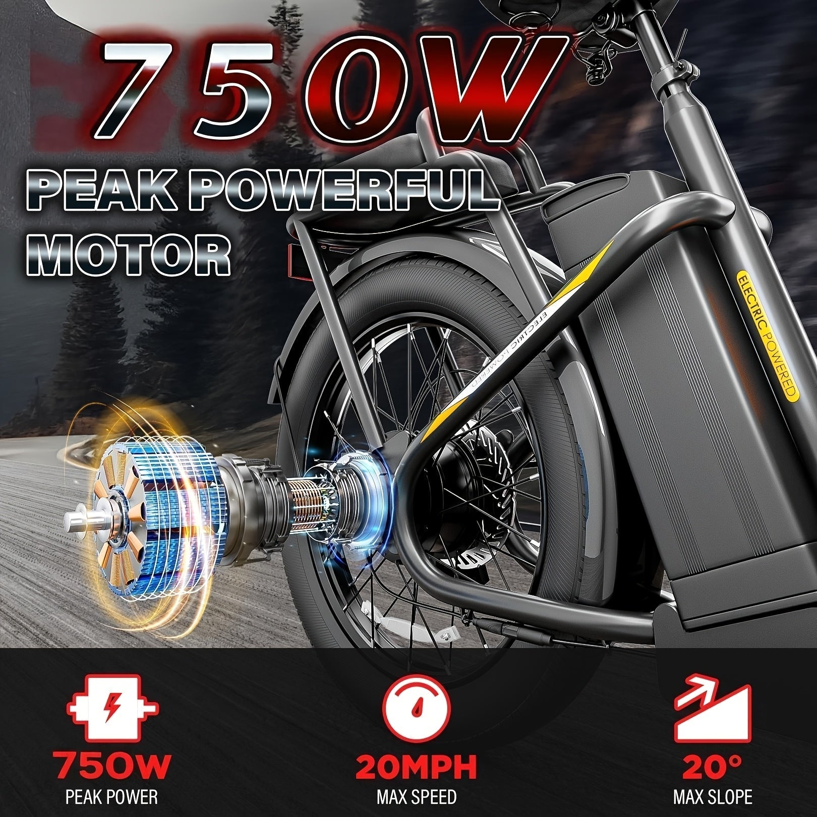 750W Electric Scooter with Seat, 500Wh 10400AH Lithium Battery, 30Miles Range & 20MPH Top Speed Adults E Scooter for Commuting, 20 X 3 Off-Road Tires, Adjustable Electric Scooter with Basket, Front Shock Absorber, Dual Dics B