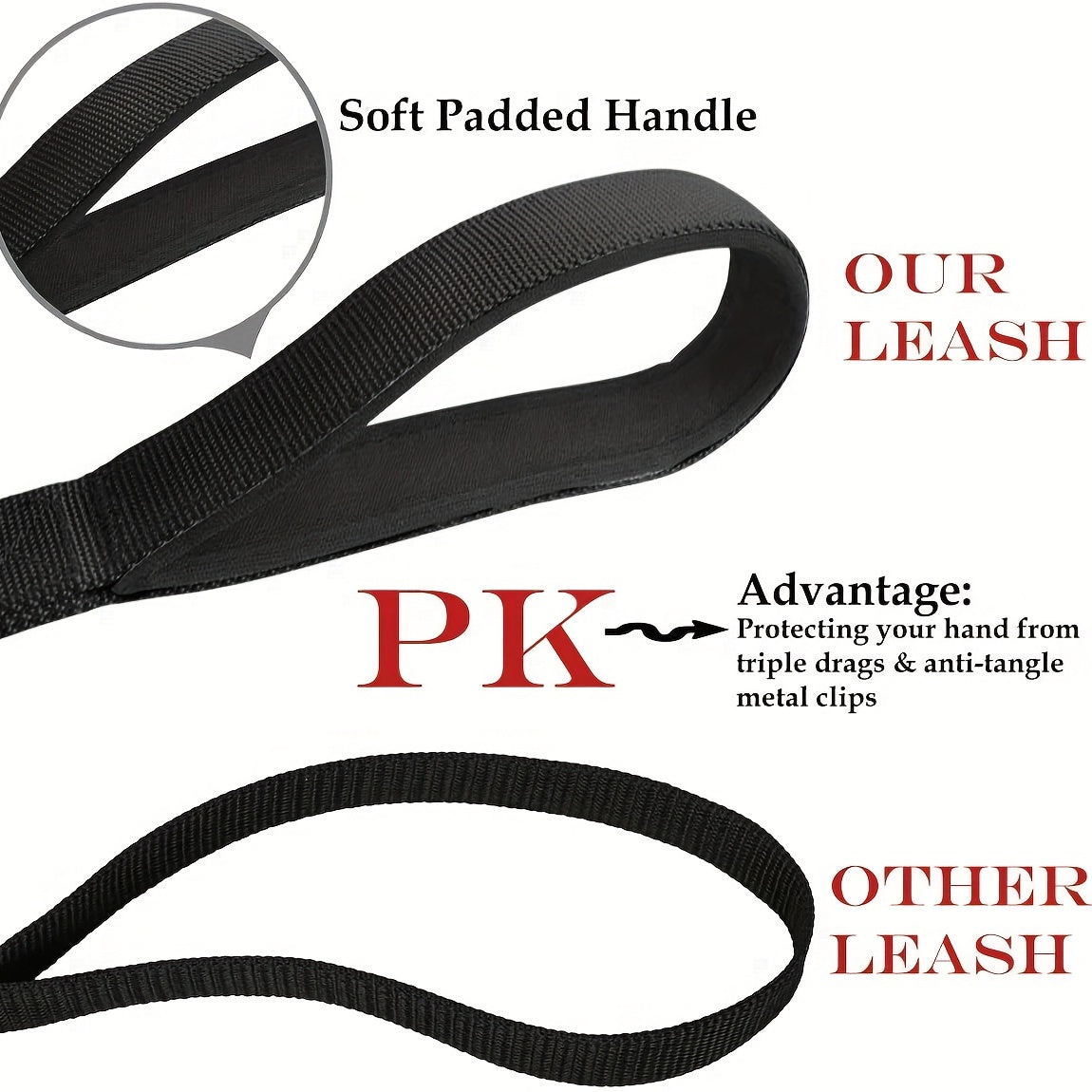 Adjustable No-Pull Dog Leash Suitable for Outdoor Walking & Car Travel - 3-Way Car Seat Belt Harness for Dogs, for Hiking, Camping, Vehicle Rides